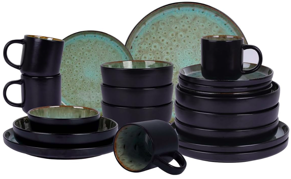 Ensemble de vaisselle vert bulle 20 pièces Mai