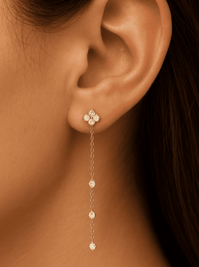 Boucles d'oeilles pendantes strass Schins